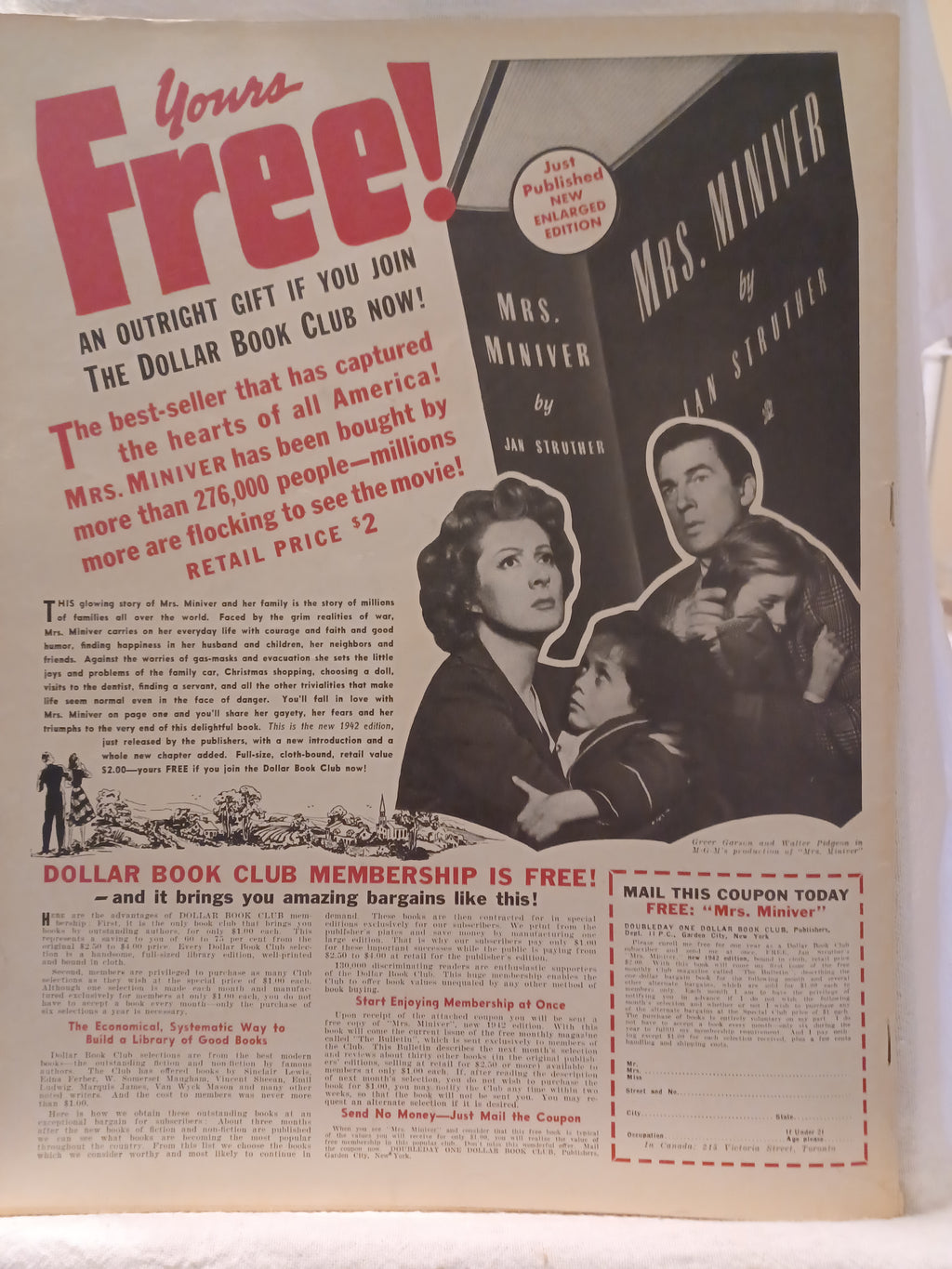 VINTAGE Magazine "PIC", November 10, 1942, Featuring Barbara Brown