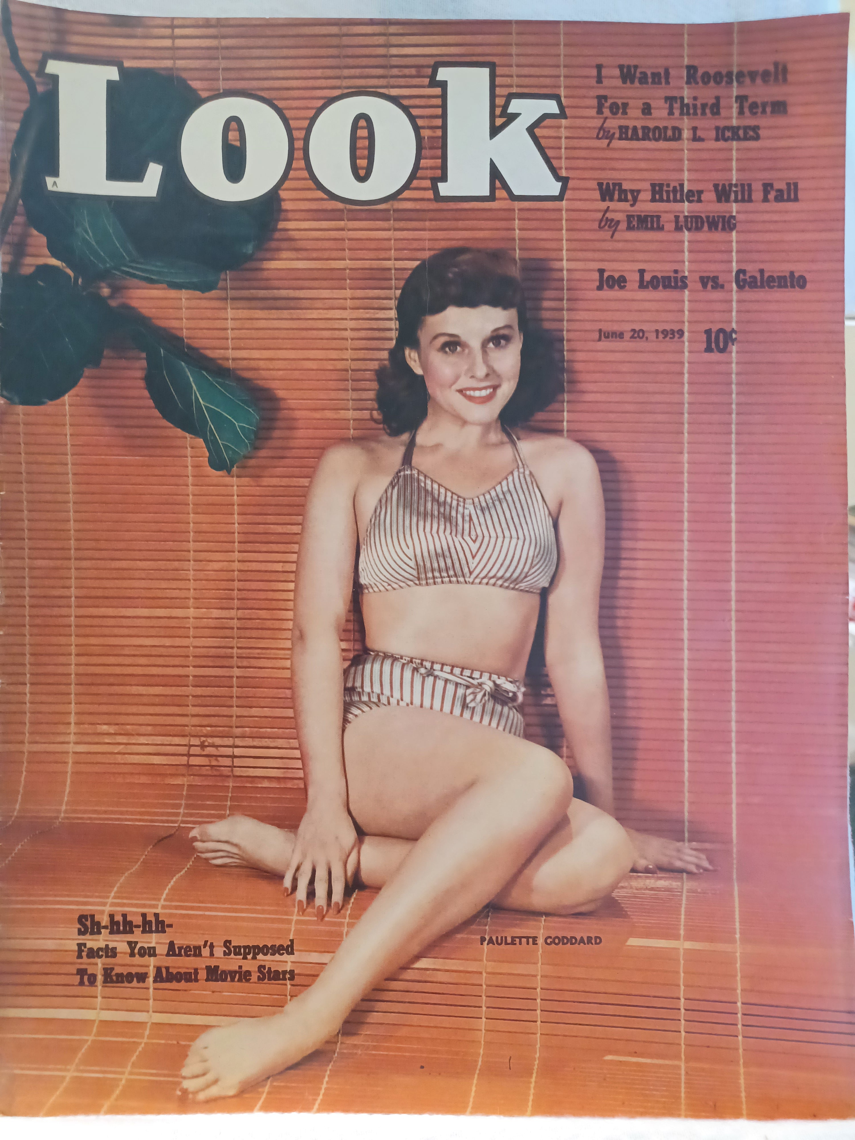 VINTAGE Magazine "LOOK", June 20, 1939 Featuring Paulette Goddard