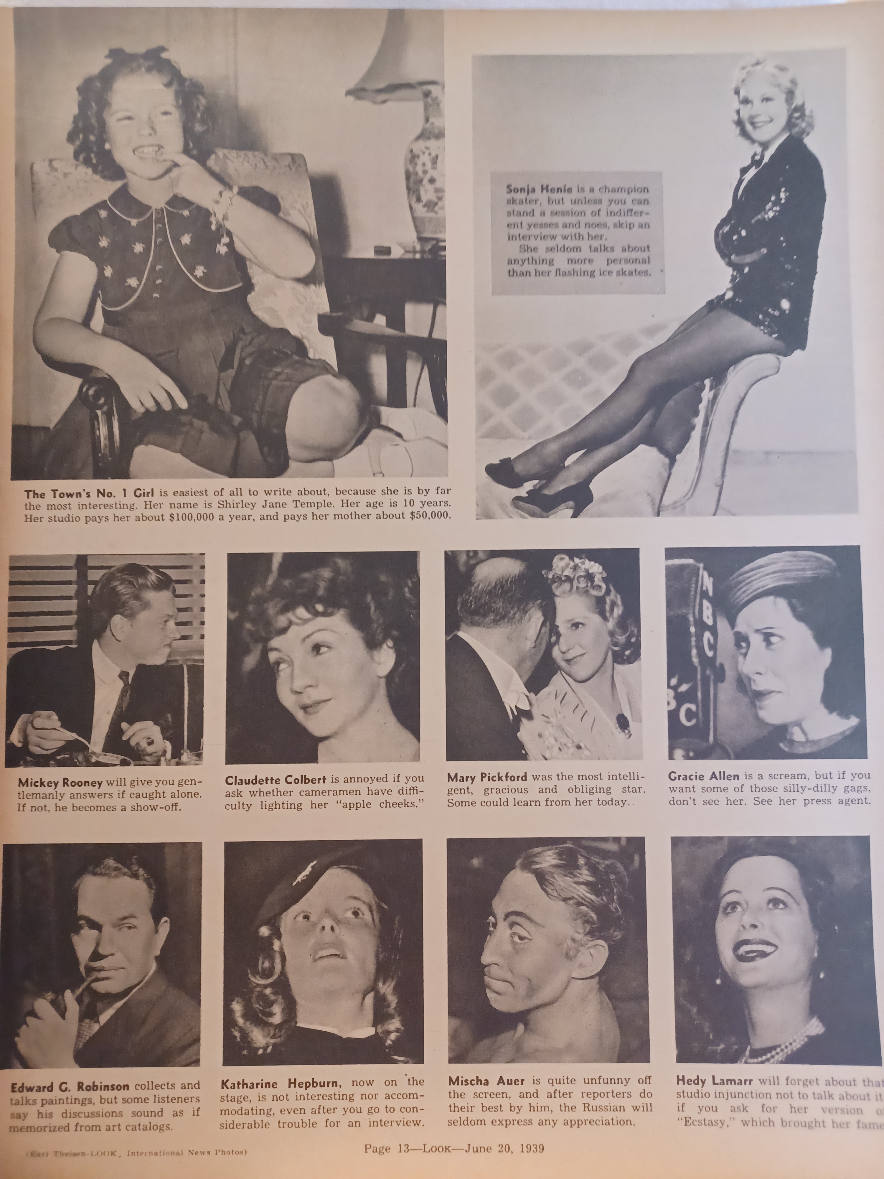 VINTAGE Magazine "LOOK", June 20, 1939 Featuring Paulette Goddard