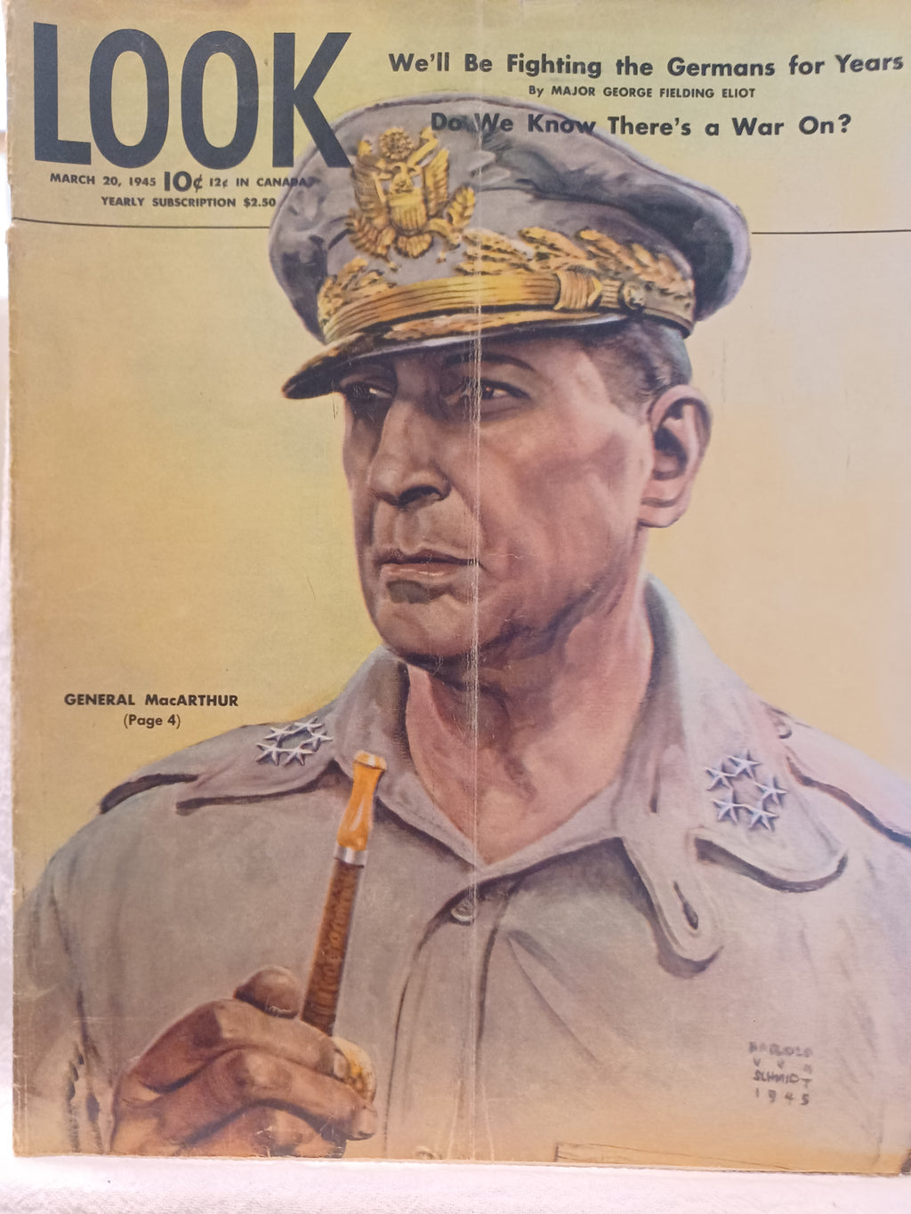VINTAGE Magazine "LOOK", March 20, 1945, Featuring General MacArthur