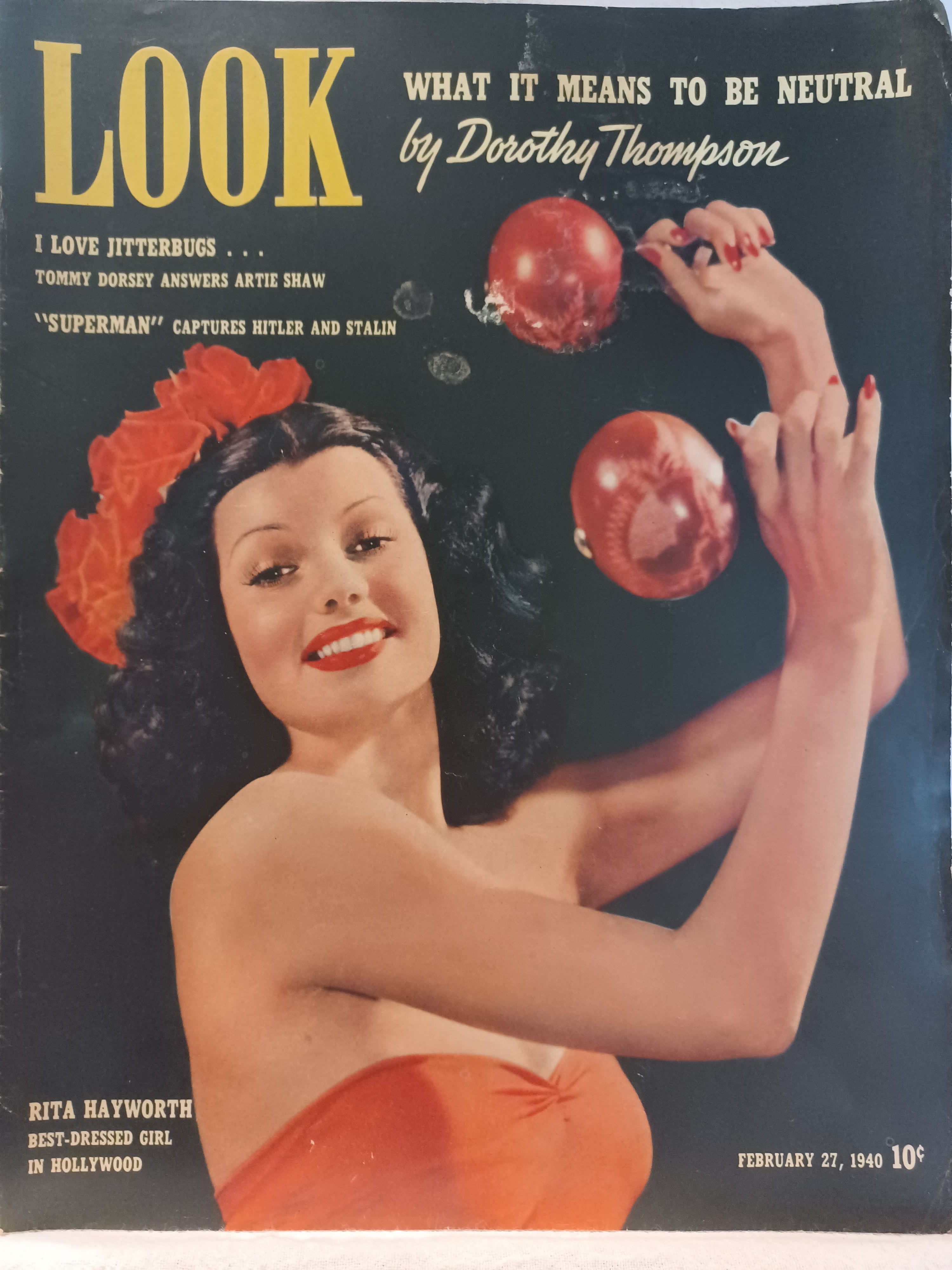 VINTAGE Magazine "LOOK", February 27, 1940, Featuring Rita Hayworth
