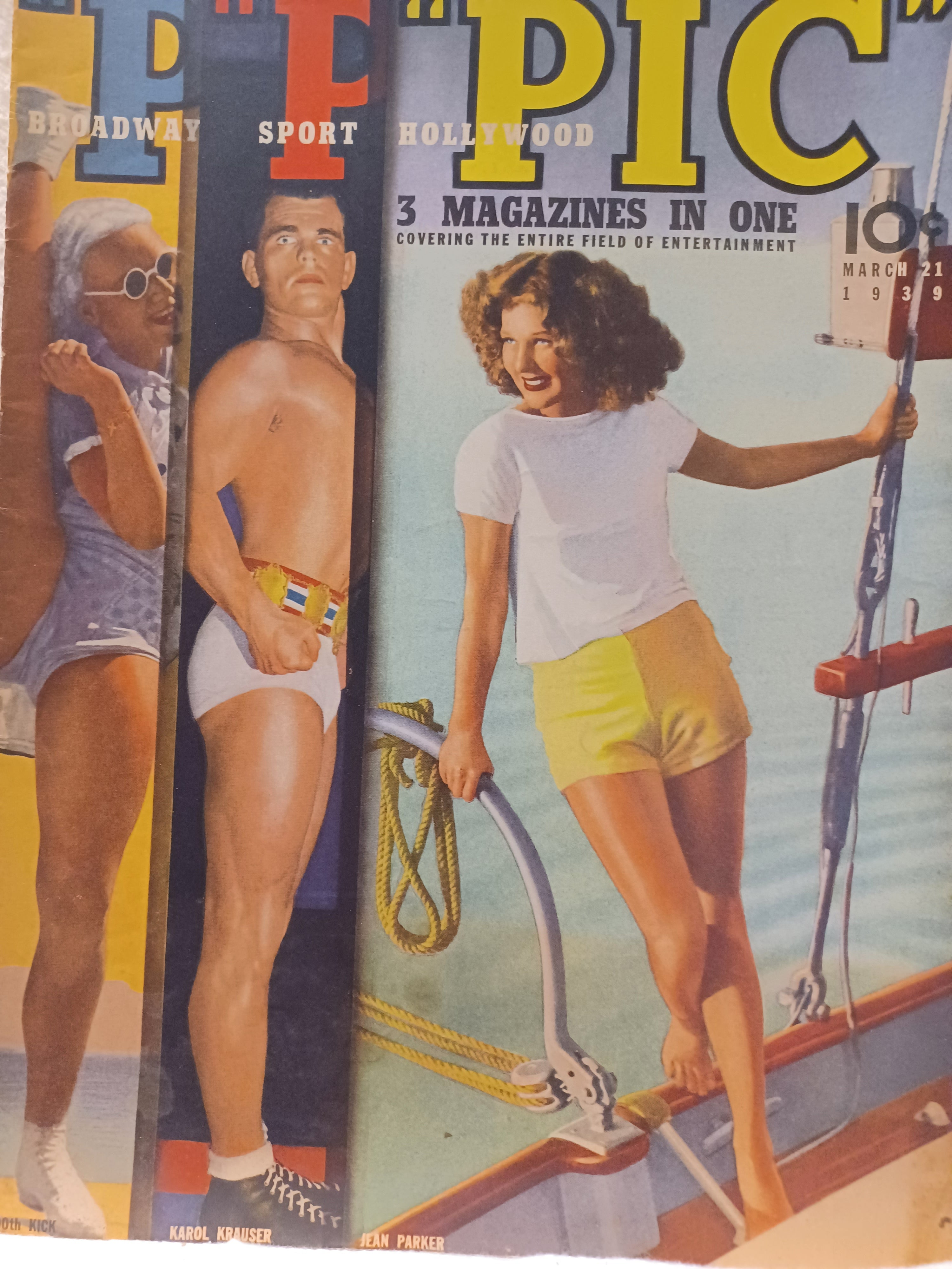 VINTAGE Magazine "PIC", March 21, 1939, Featuring Jean Parker