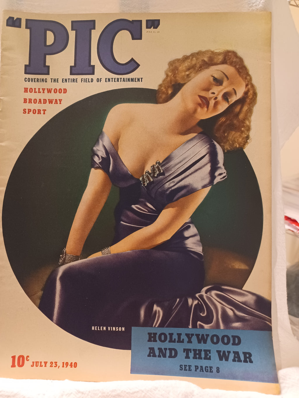 VINTAGE Magazine "PIC", July 23, 1940, Featuring Helen Vinson
