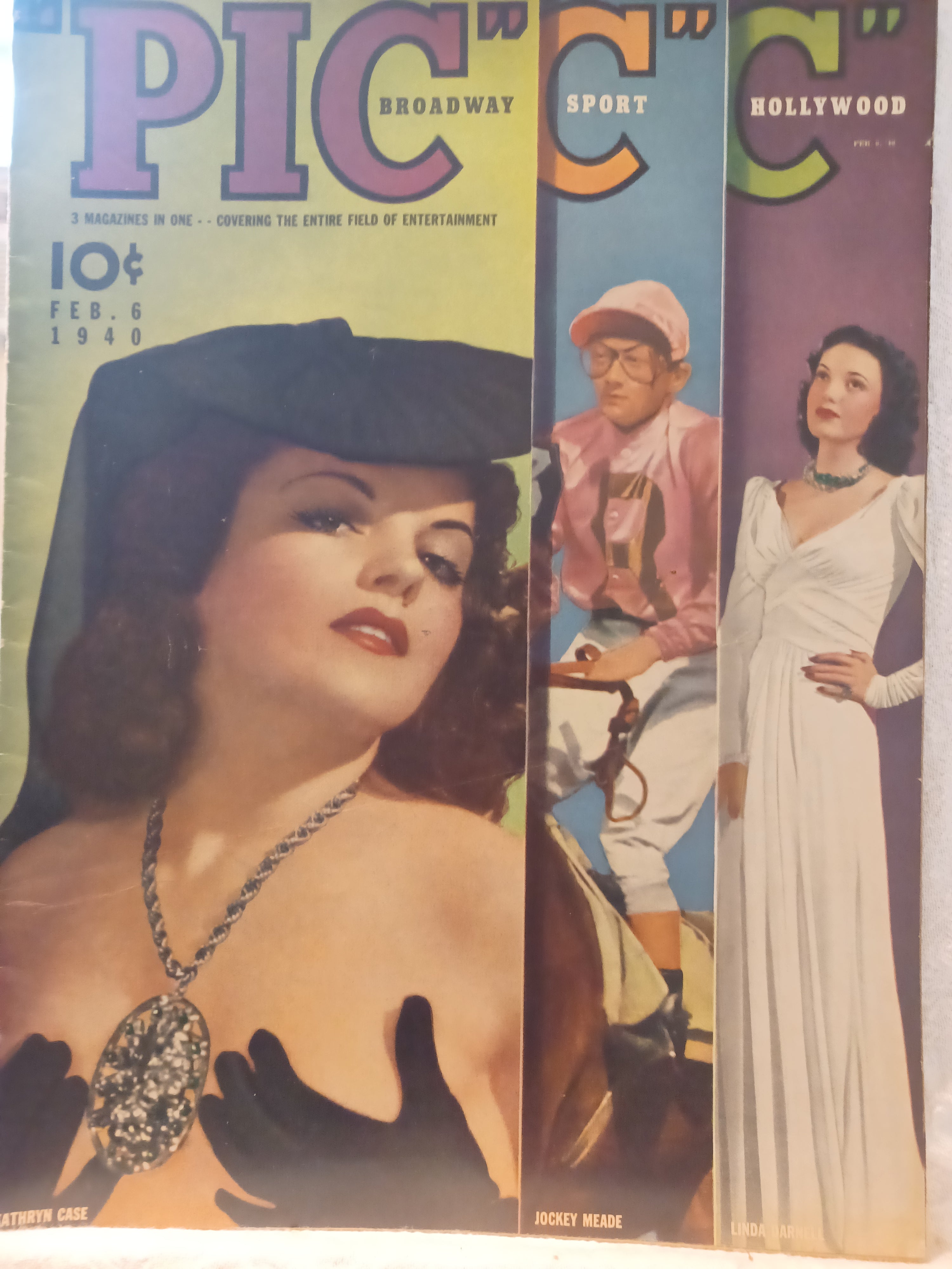 VINTAGE Magazine "PIC", February 6, 1940, Featuring Kathryn Case