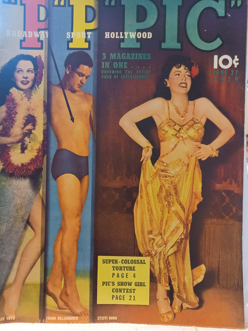 VINTAGE Magazine "PIC", June 27, 1939, Featuring Kay Toth