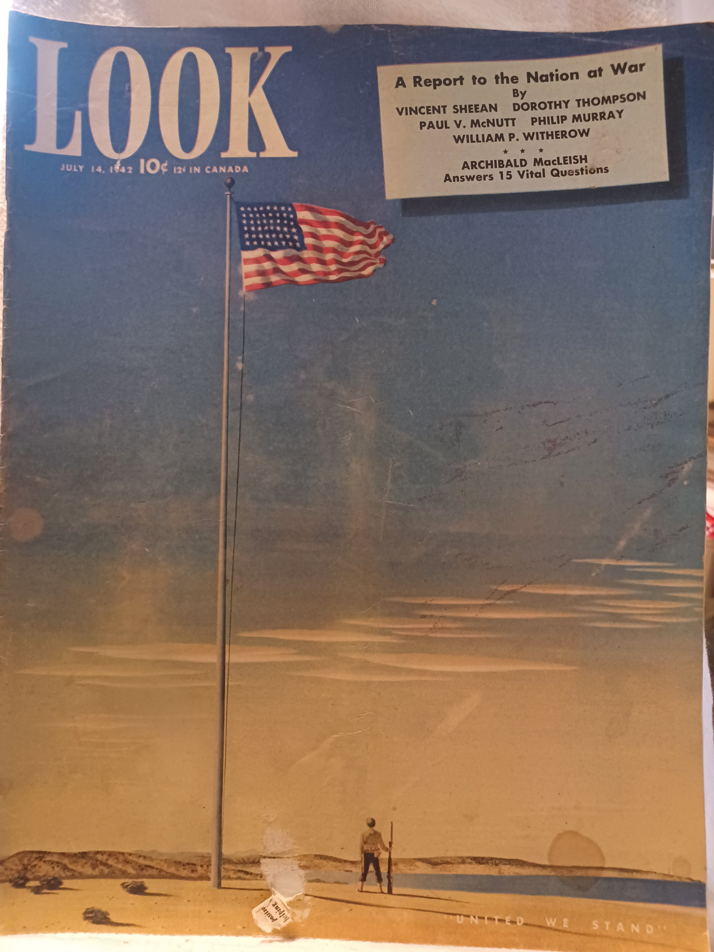 VINTAGE Magazine "LOOK", July 14, 1942, Featuring "A Report to the Nation at War"