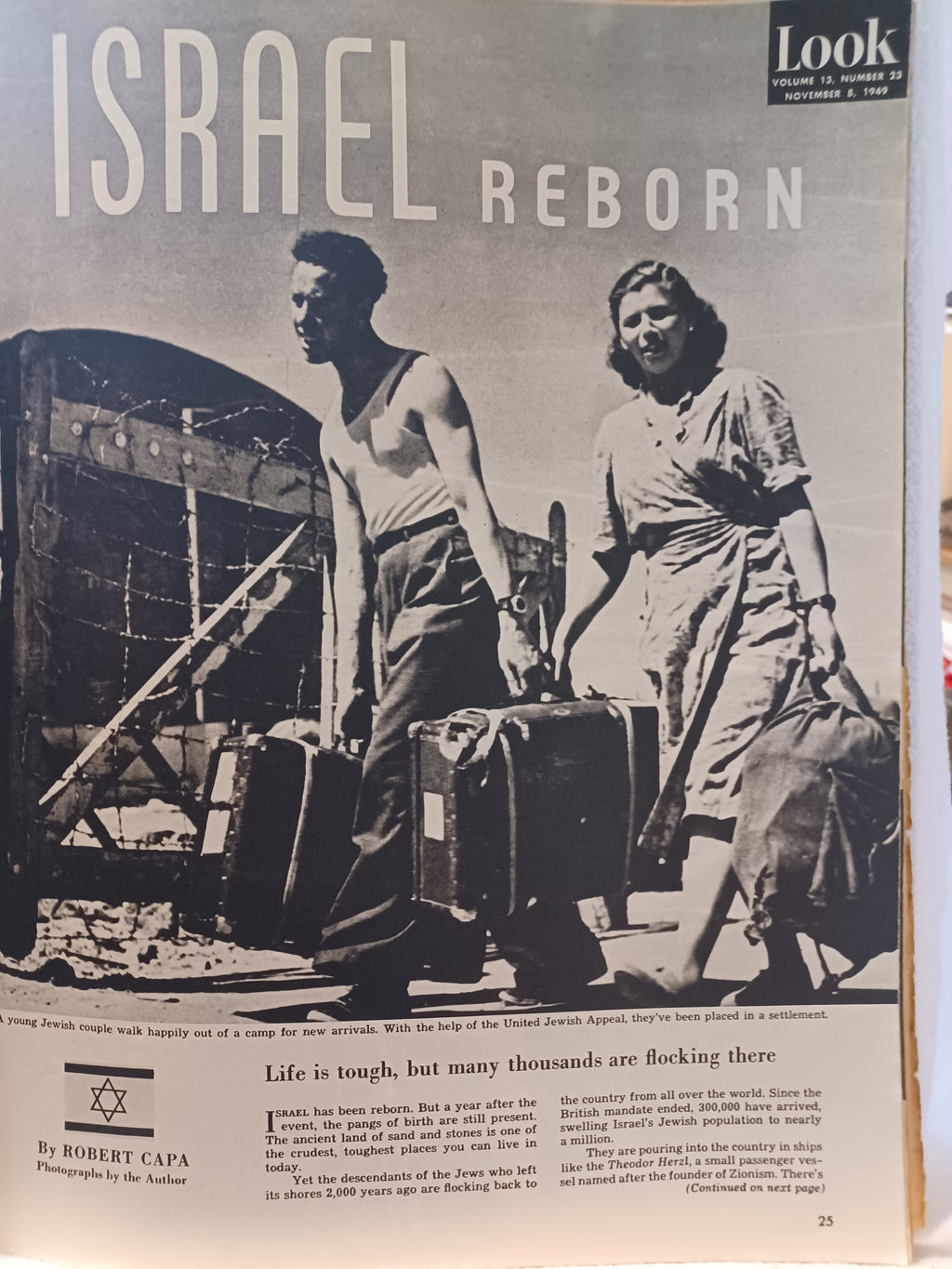 VINTAGE Magazine "LOOK", November 8, 1949, Featuring "Israel Reborn"