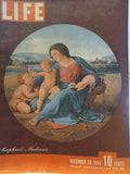 VINTAGE Magazine "LIFE", December 28, 1942, Featuring Raphael's Madonna