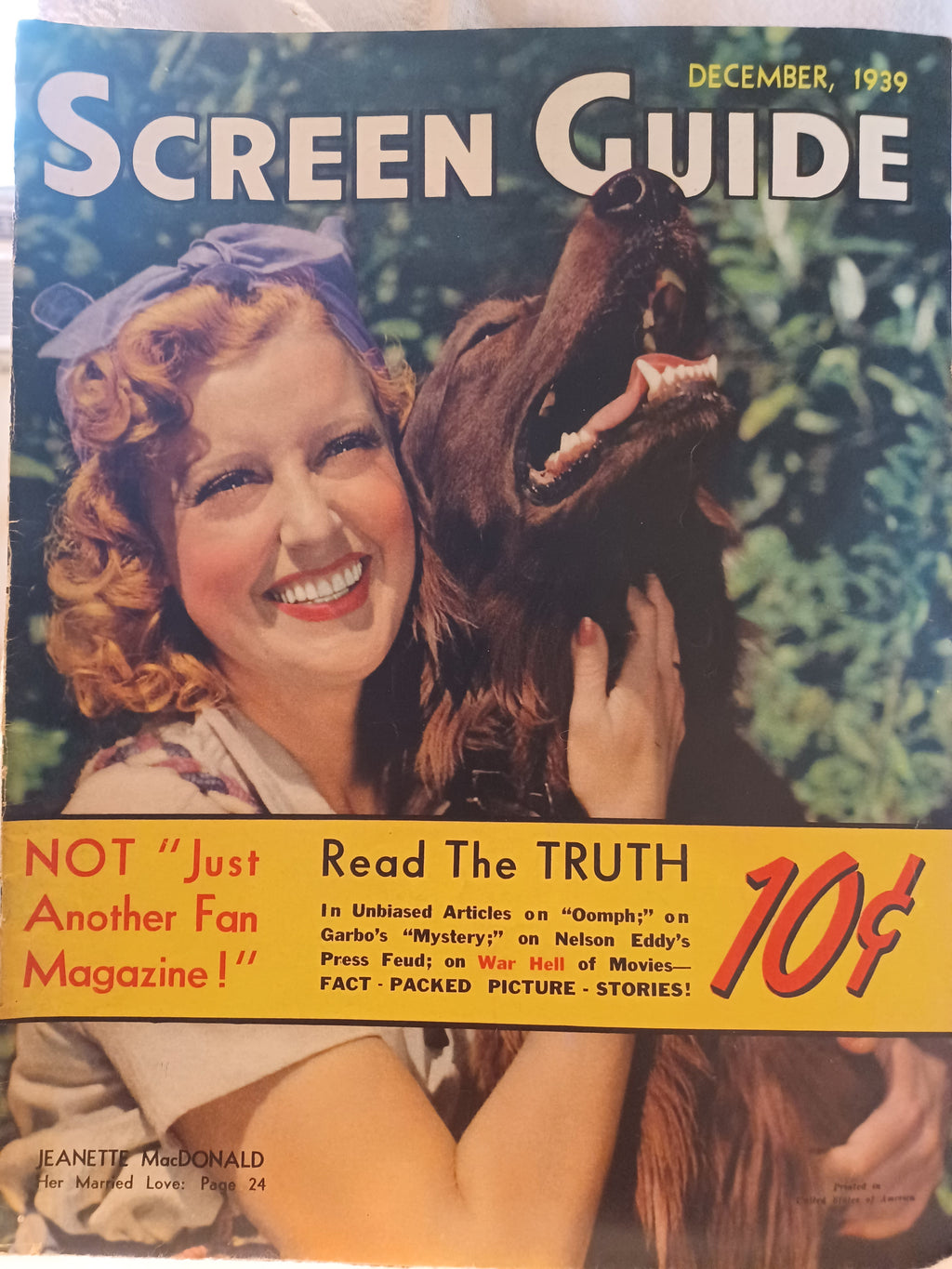 VINTAGE Magazine "SCREEN GUIDE", December 1939
