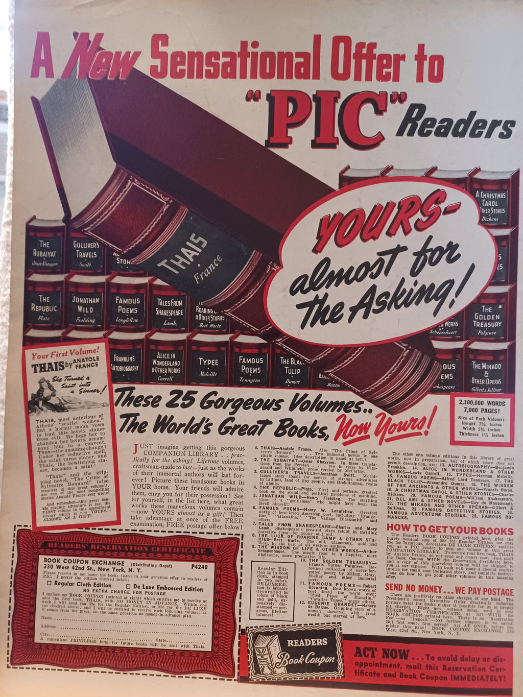 VINTAGE Magazine "PIC", April 2, 1940, Featuring Ann Adams