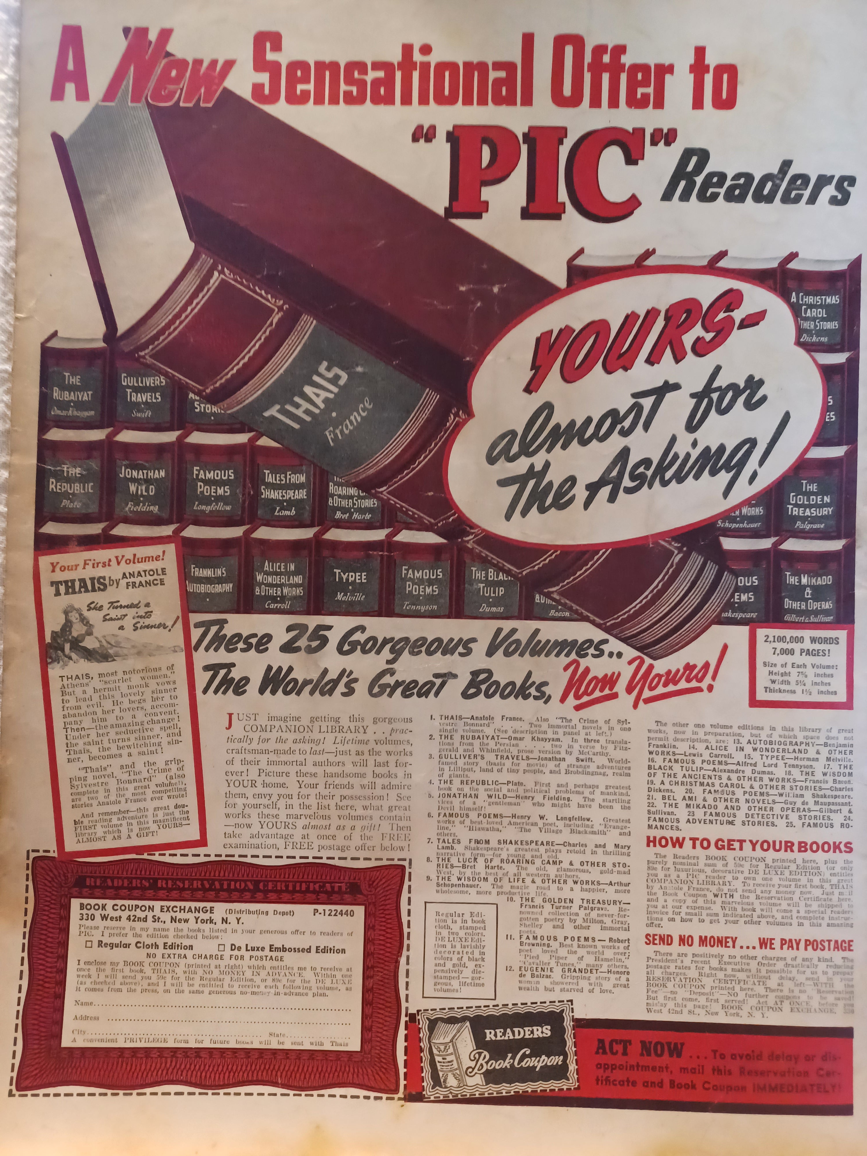 VINTAGE Magazine "PIC", December 24, 1940
