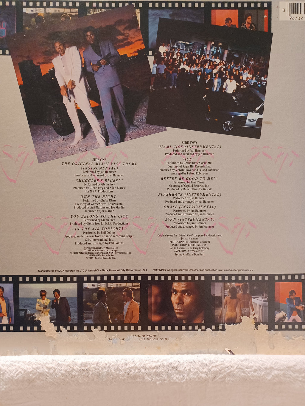 VINTAGE Vinyl, Miami Vice, Cover is damaged, LP has been tested
