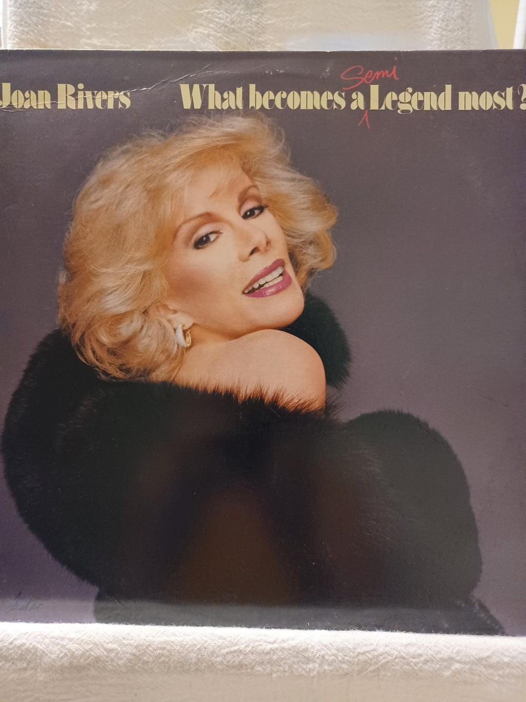 VINTAGE Vinyl, Joan Rivers "What Becomes a Semi-Legend First?" Inside sleeve damaged, LP tested