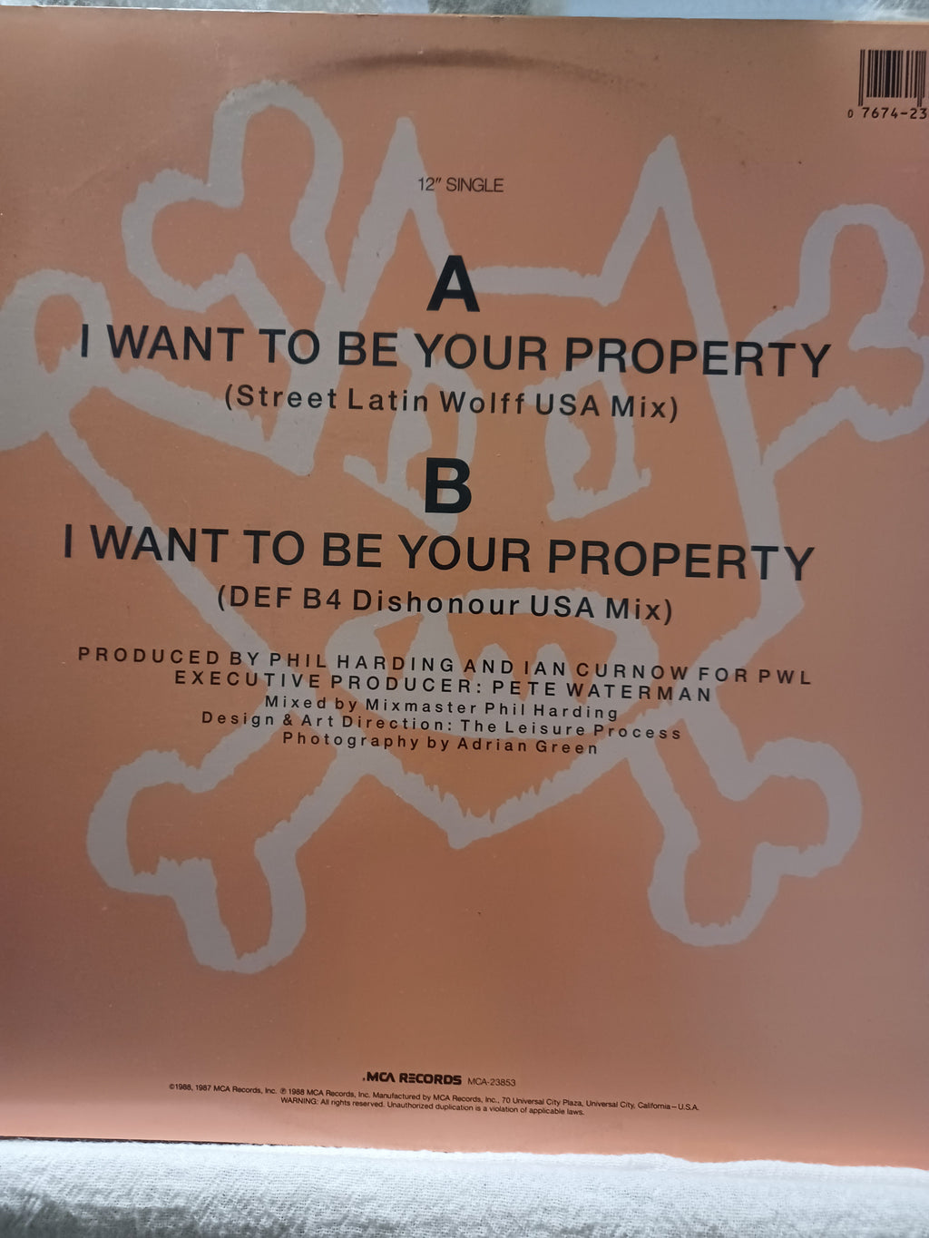 VINTAGE 1988 Vinyl Blue Mercedes "I Want to be Your Property"