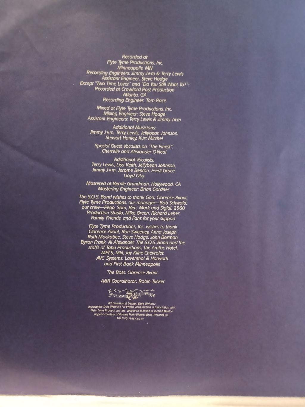 VINTAGE Vinyl 1986 SANDS OF TIME by S.O.S. Band