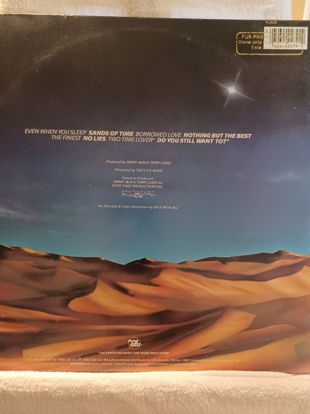 VINTAGE Vinyl 1986 SANDS OF TIME by S.O.S. Band